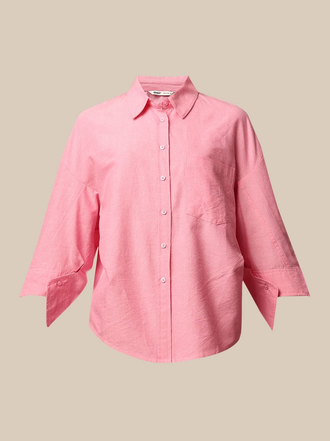 Pink Oxford Oversized Co-Ord Set Shirt