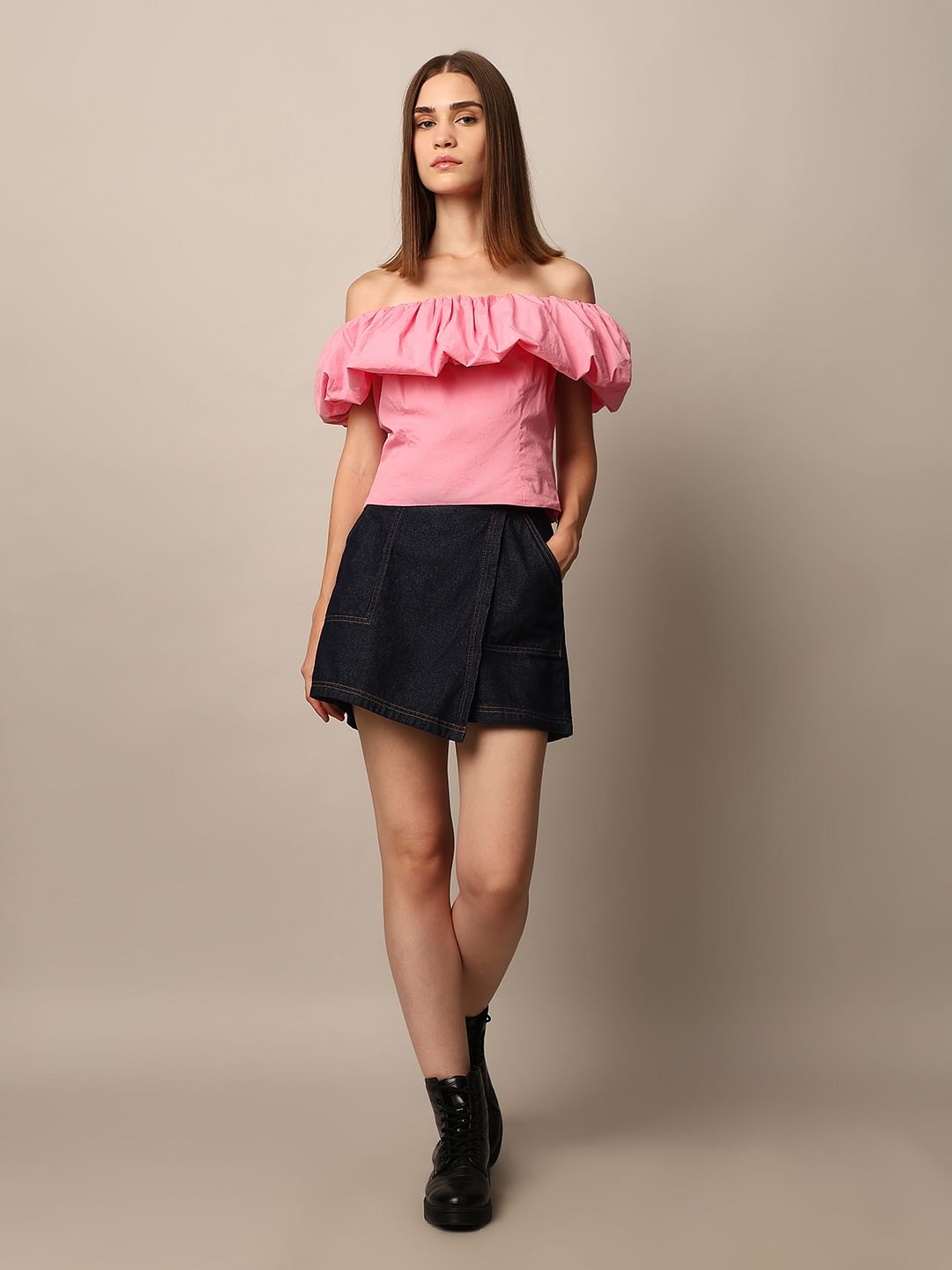 Pink Off-Shoulder Top