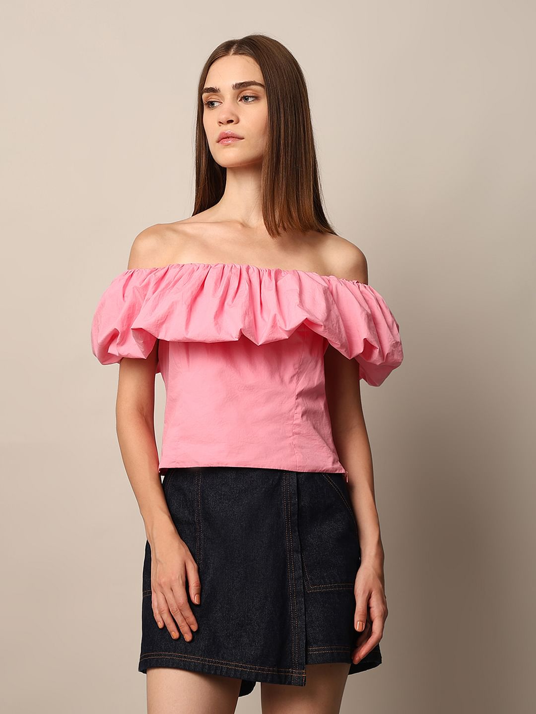 Pink Off-Shoulder Top