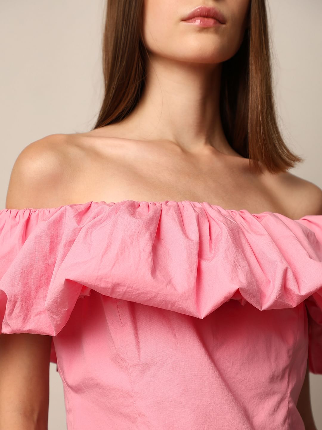 Pink Off-Shoulder Top