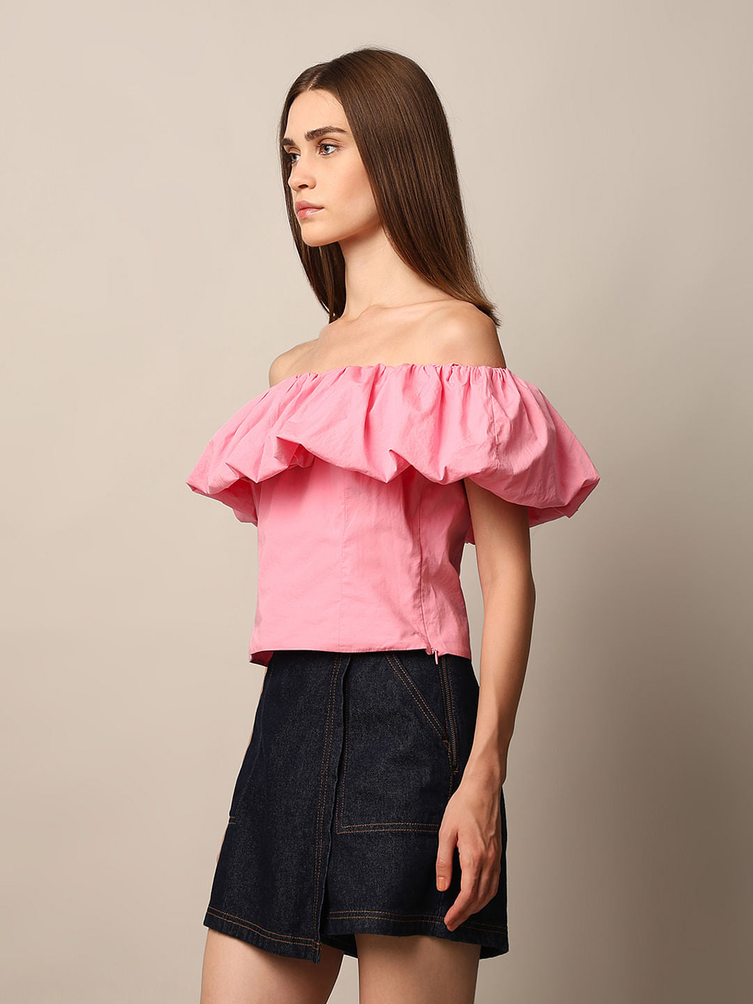Pink Off-Shoulder Top