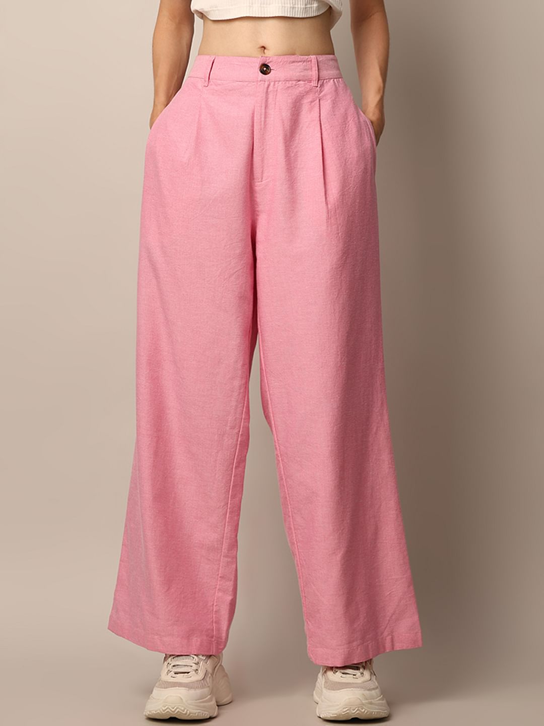 Pink Oxford Co-Ord Set Pants