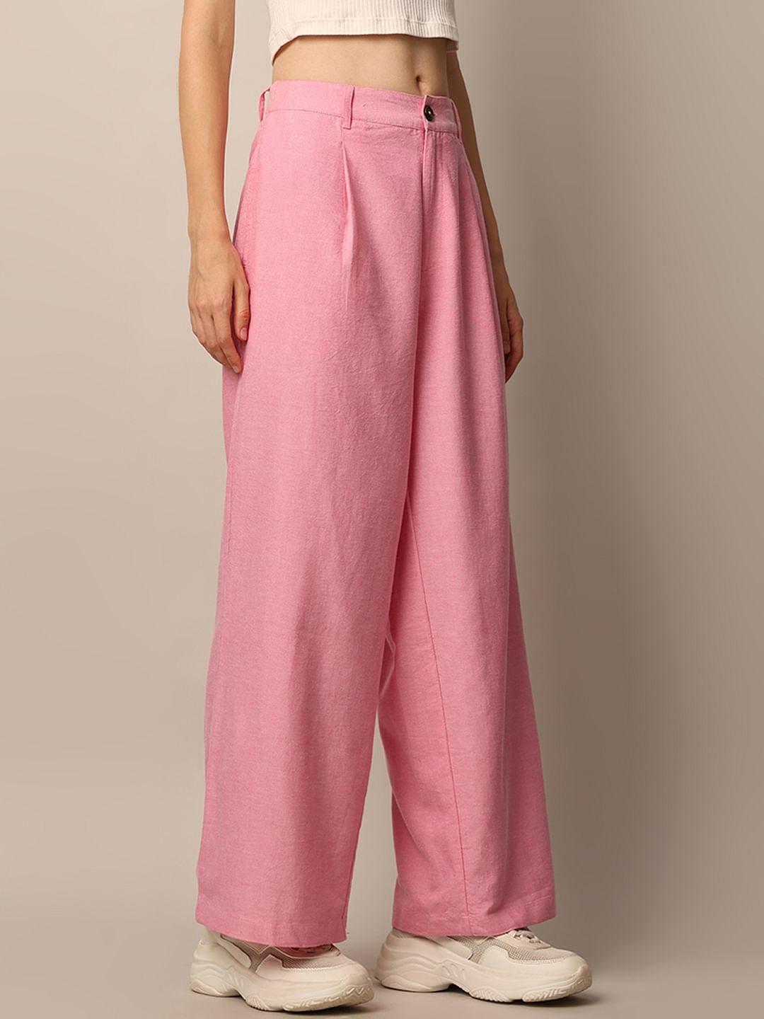 Pink Oxford Co-Ord Set Pants