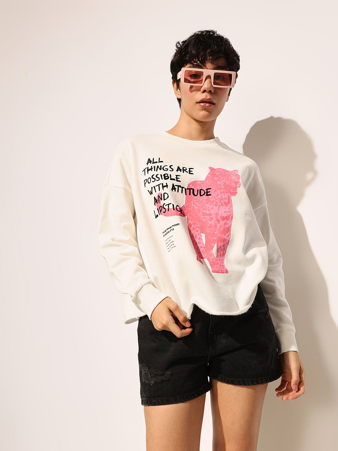 White Printed Sweatshirt