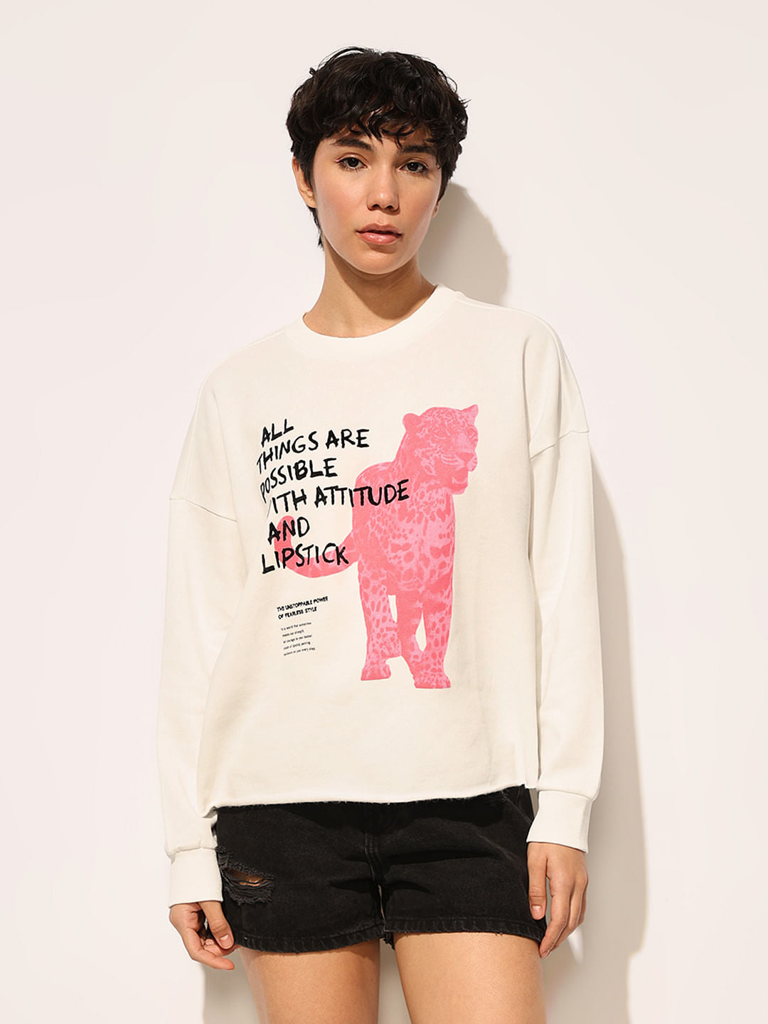 White Printed Sweatshirt