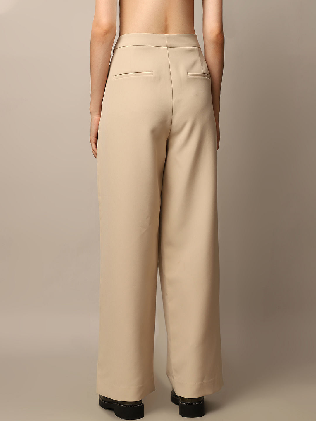 Cream Straight Tailored Pant