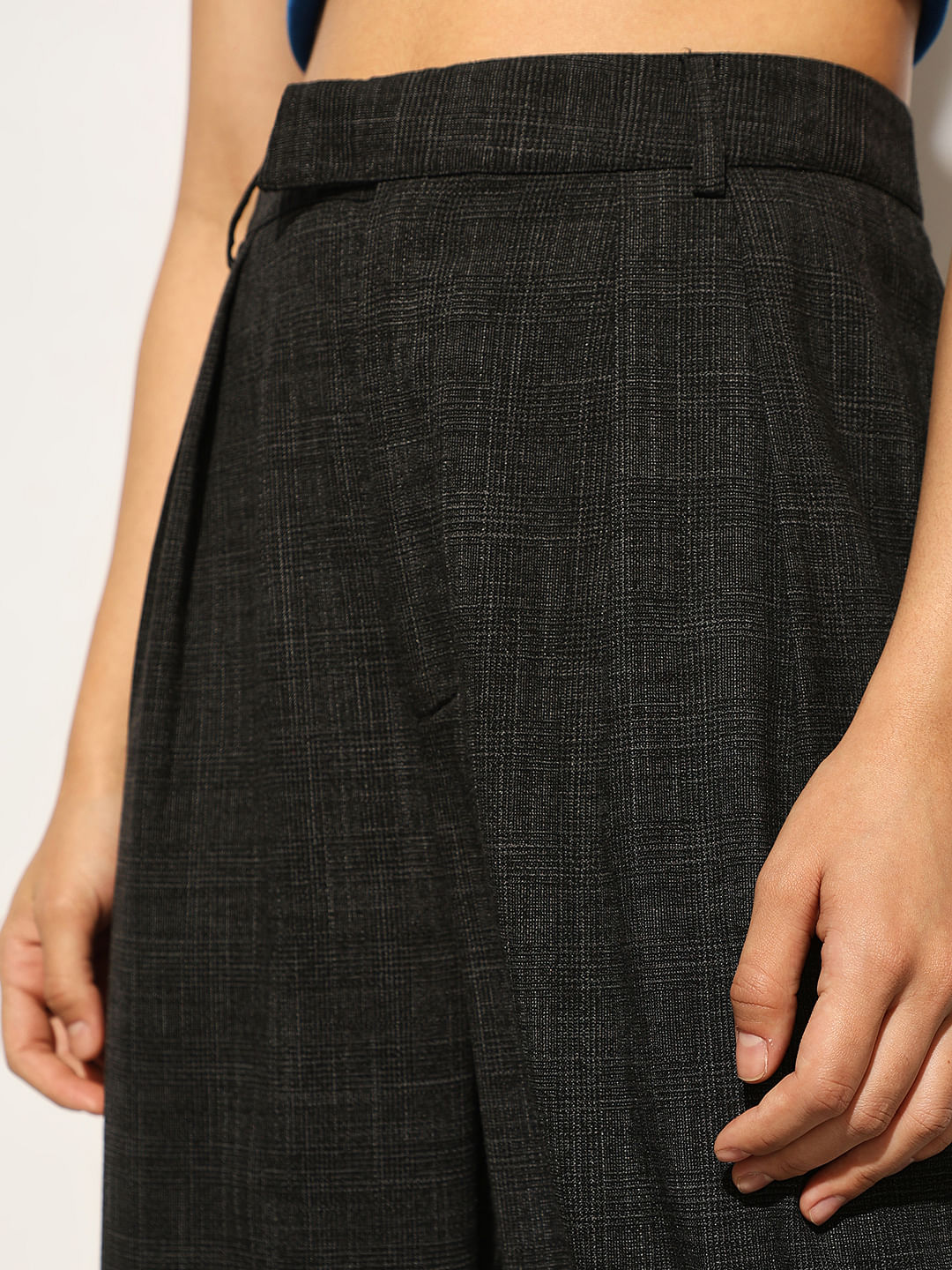 Black High Rise Tailored Pants