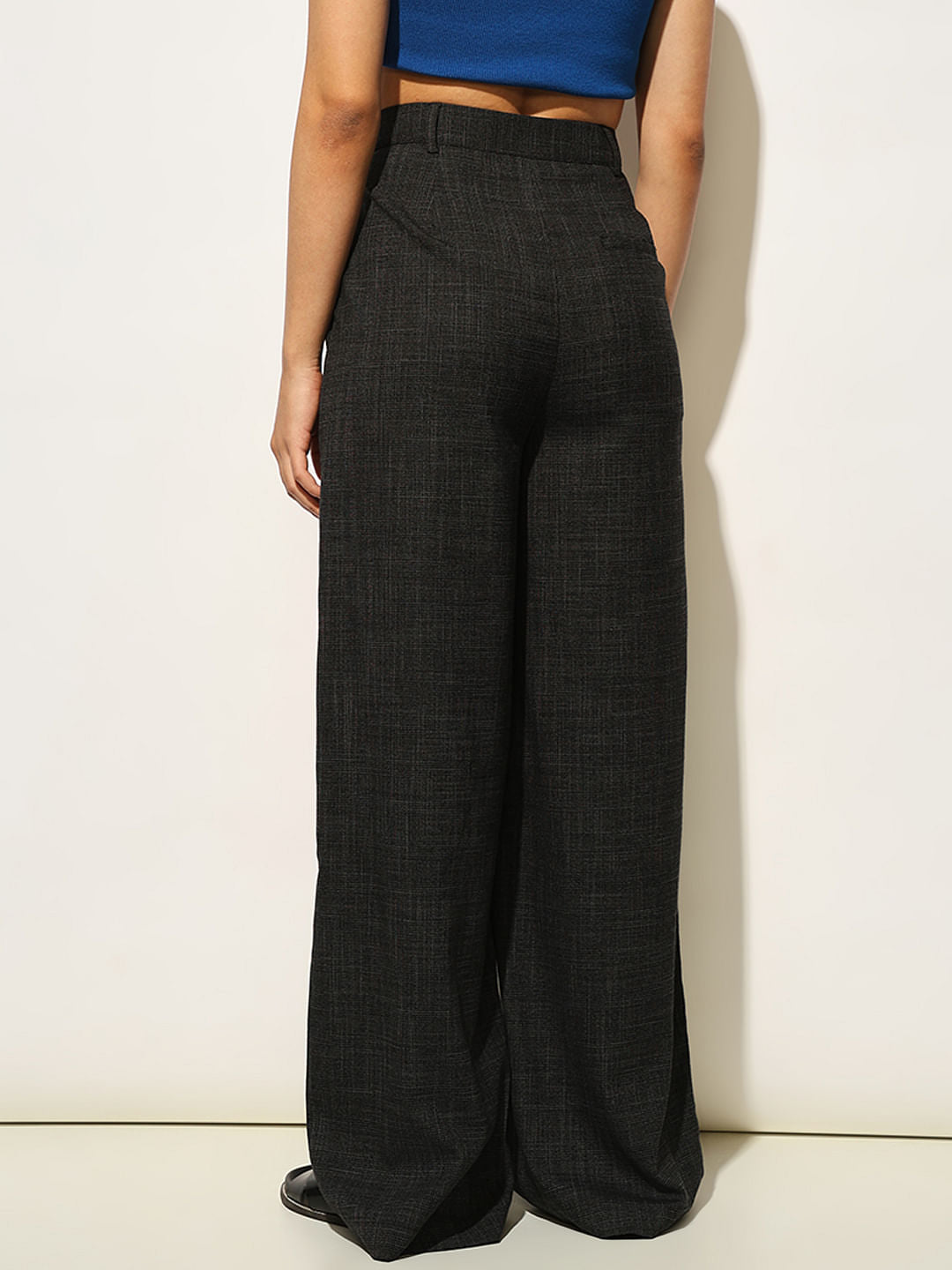 Black High Rise Tailored Pants