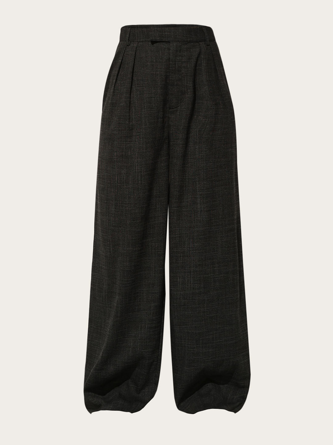 Black High Rise Tailored Pants
