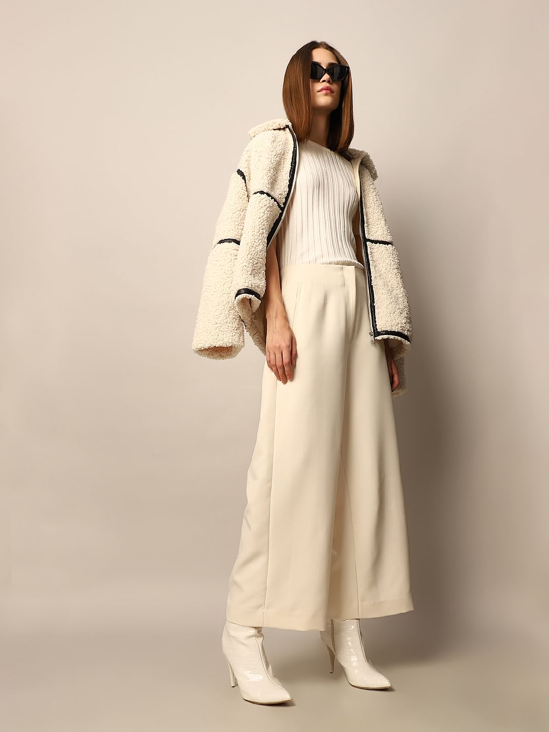 Cream Tailored Culottes