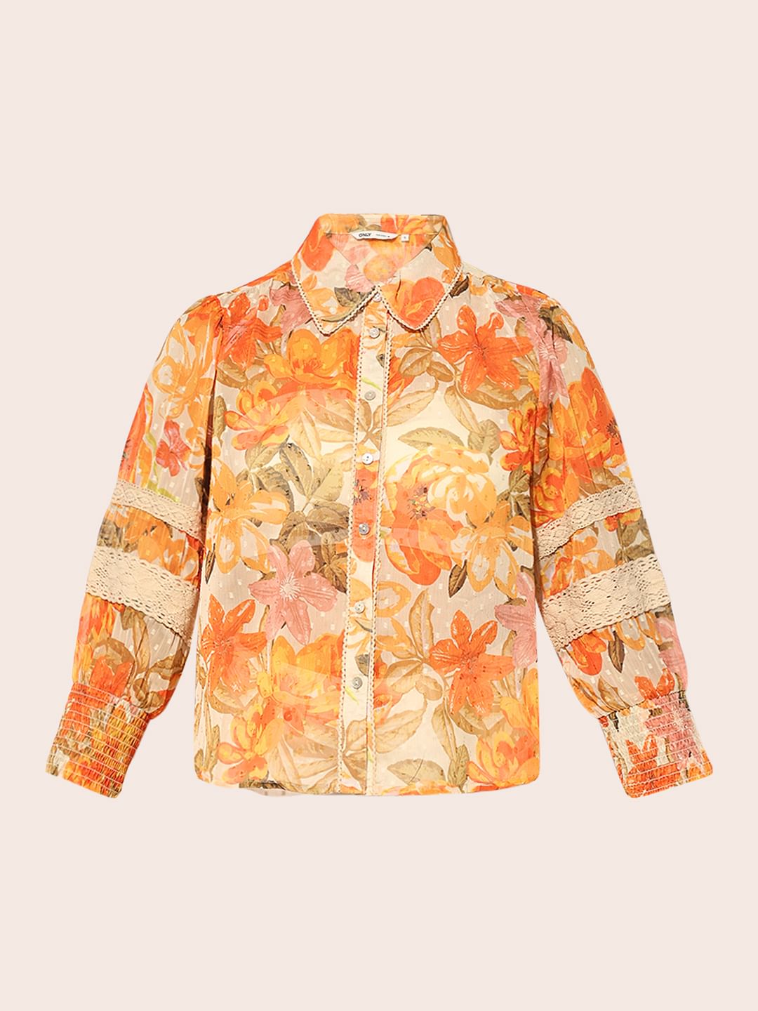 Orange Printed Shirt