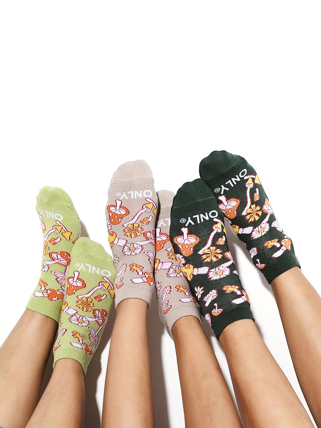 Pack Of 3 Printed Ankle Length Socks