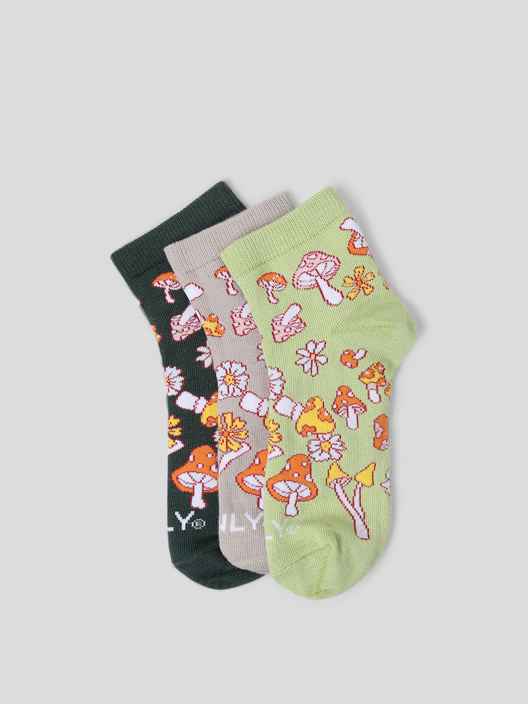 Pack Of 3 Printed Ankle Length Socks