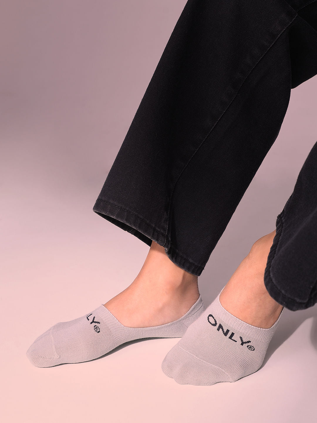 Pack Of 3 No Show Socks - Black, White, Grey