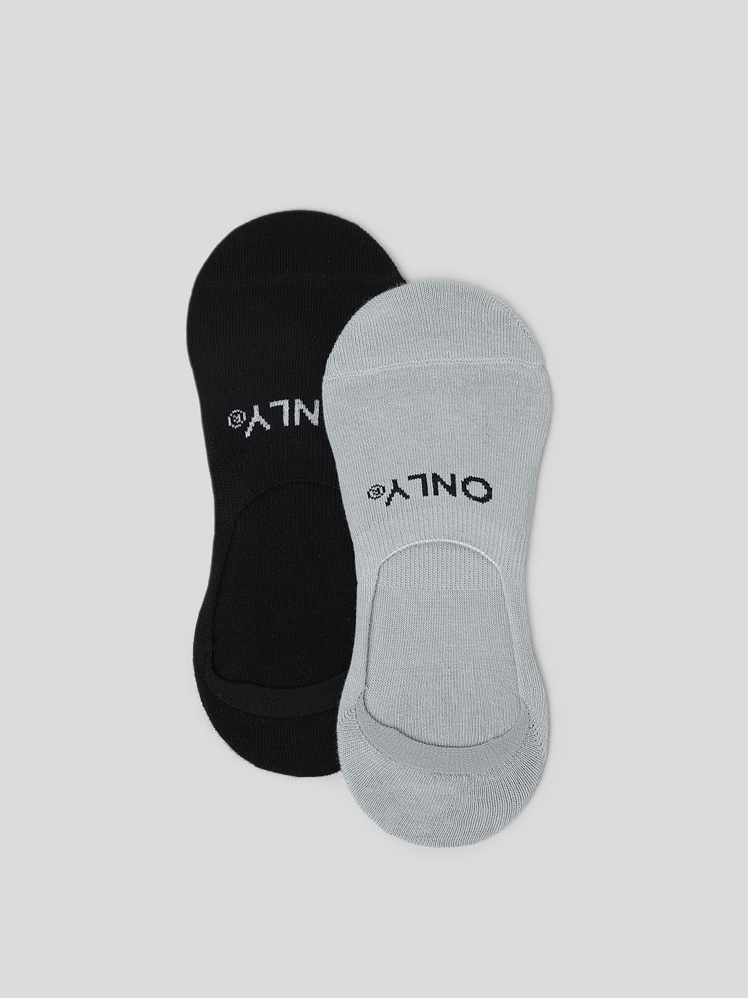 Pack Of 3 No Show Socks - Black, White, Grey