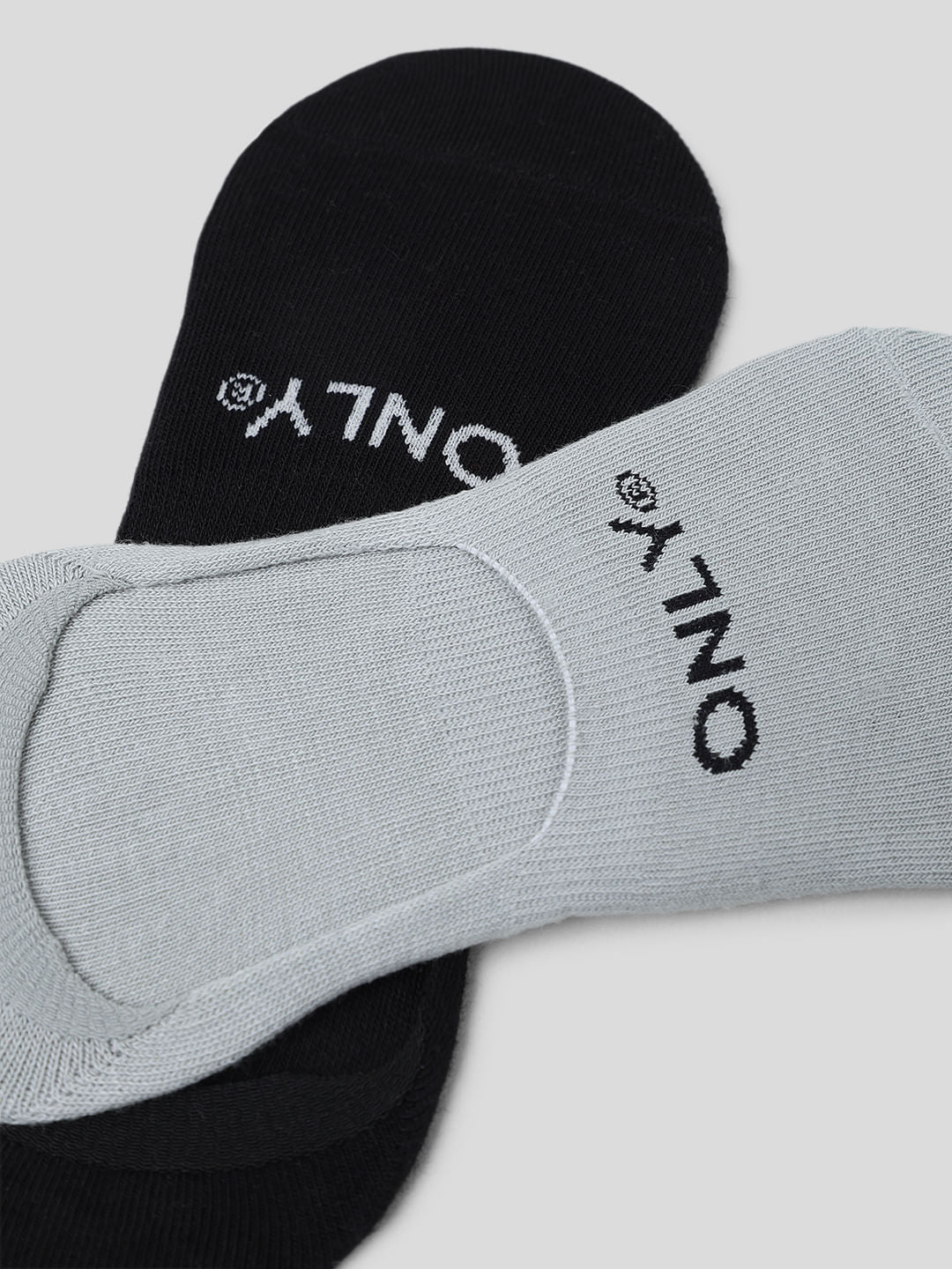 Pack Of 3 No Show Socks - Black, White, Grey