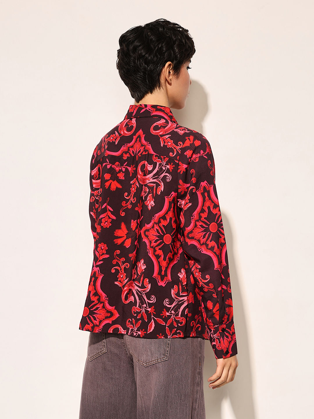 Black Abstract Print Shirt