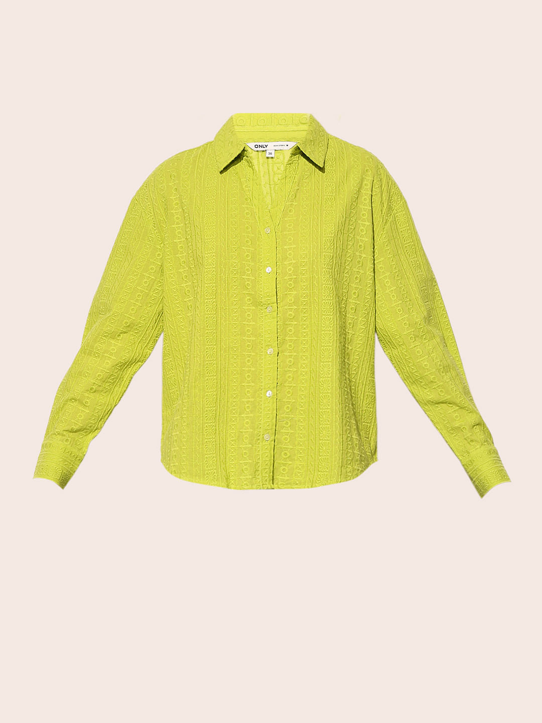 Green Embroidered Cotton Shirt