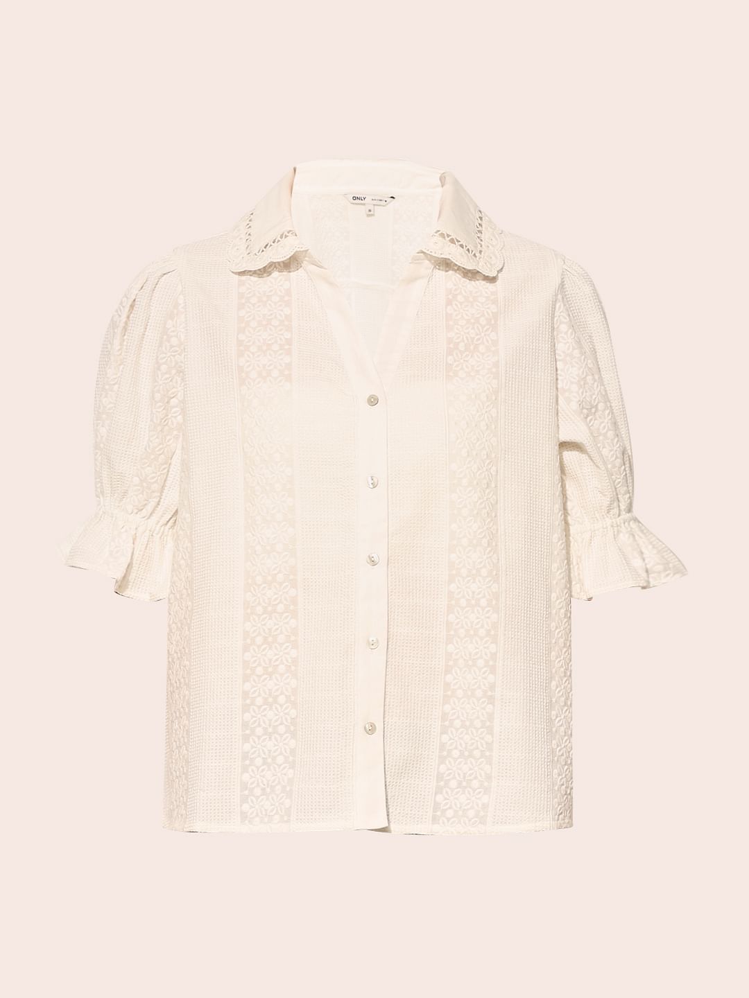 White Puff Sleeves Shirt