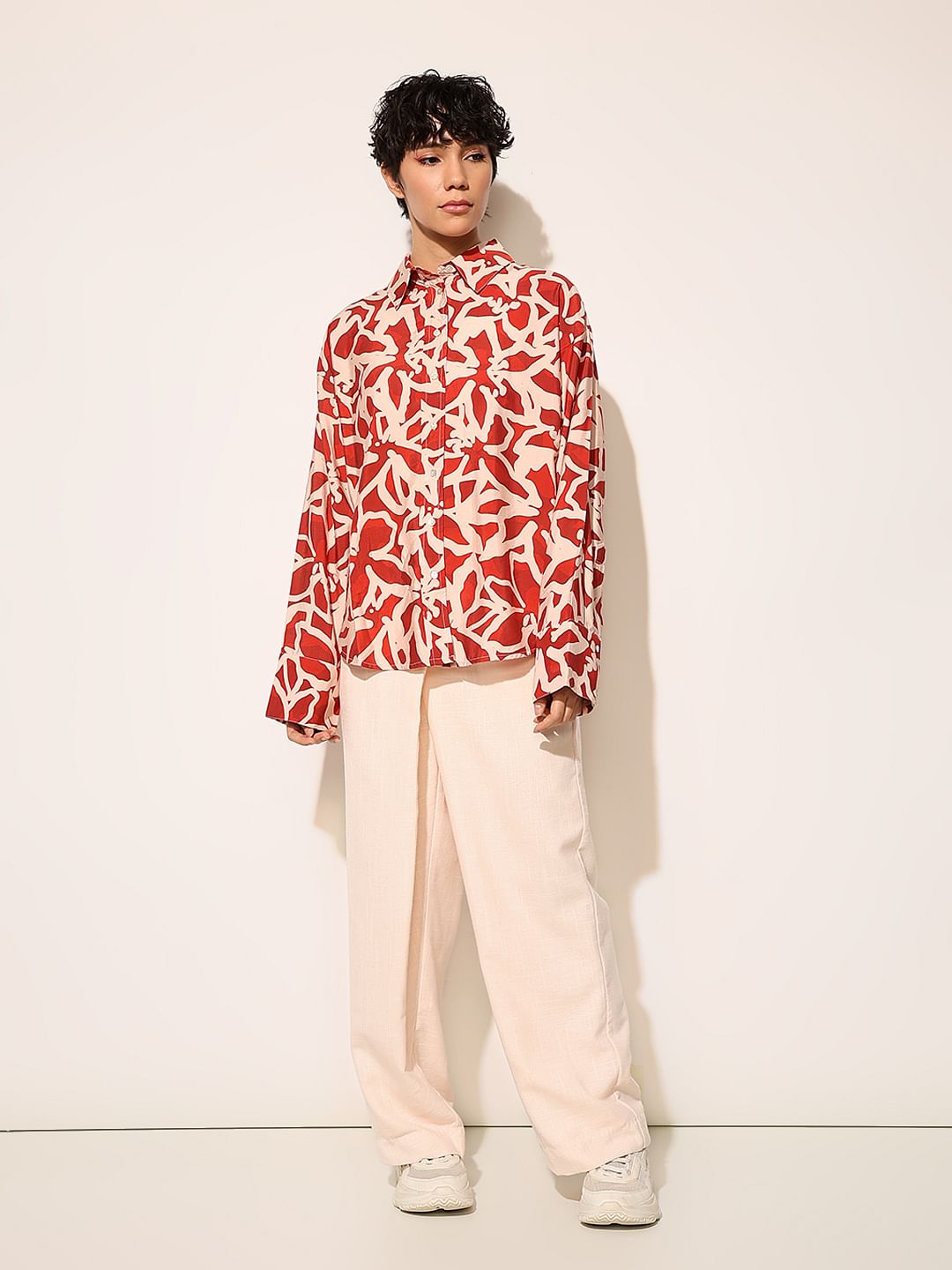 Rust Red Printed Shirt