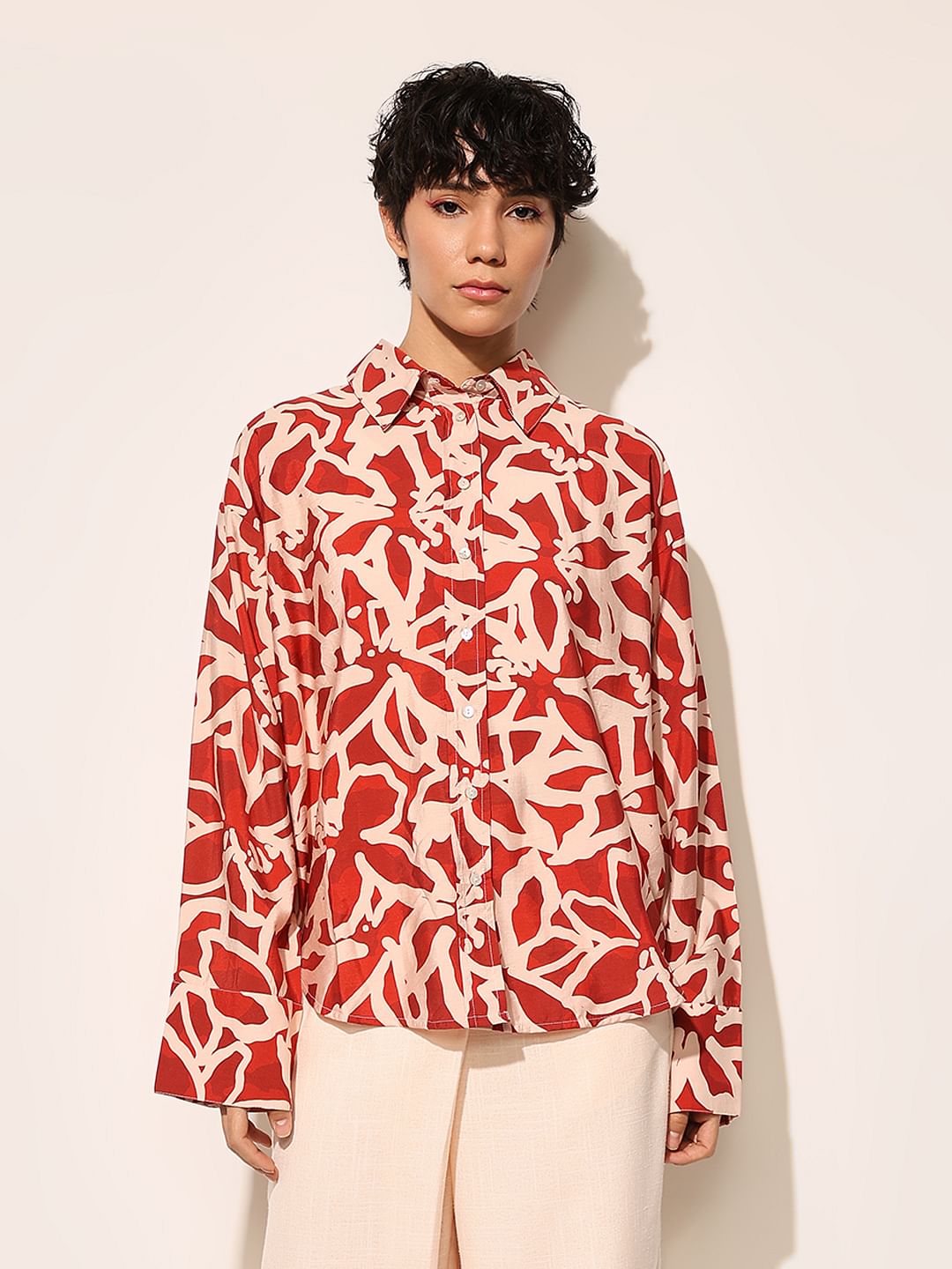 Rust Red Printed Shirt