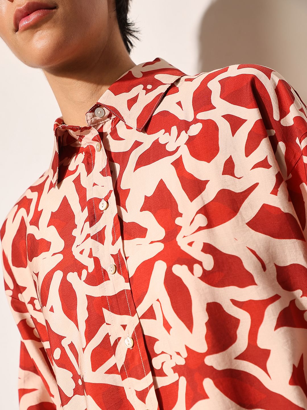 Rust Red Printed Shirt
