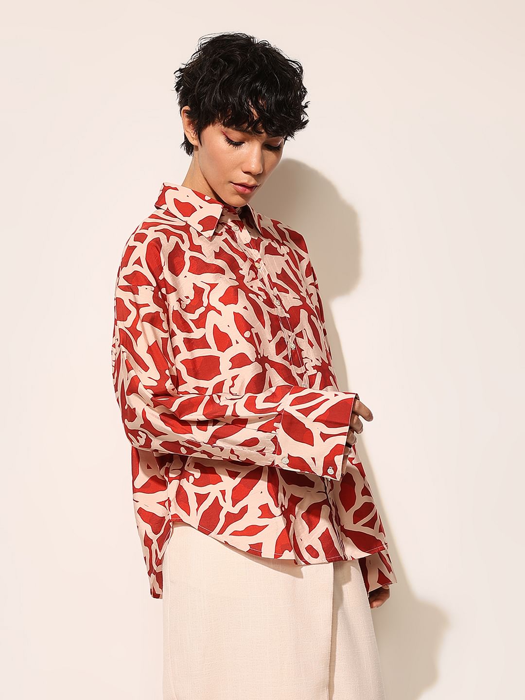 Rust Red Printed Shirt