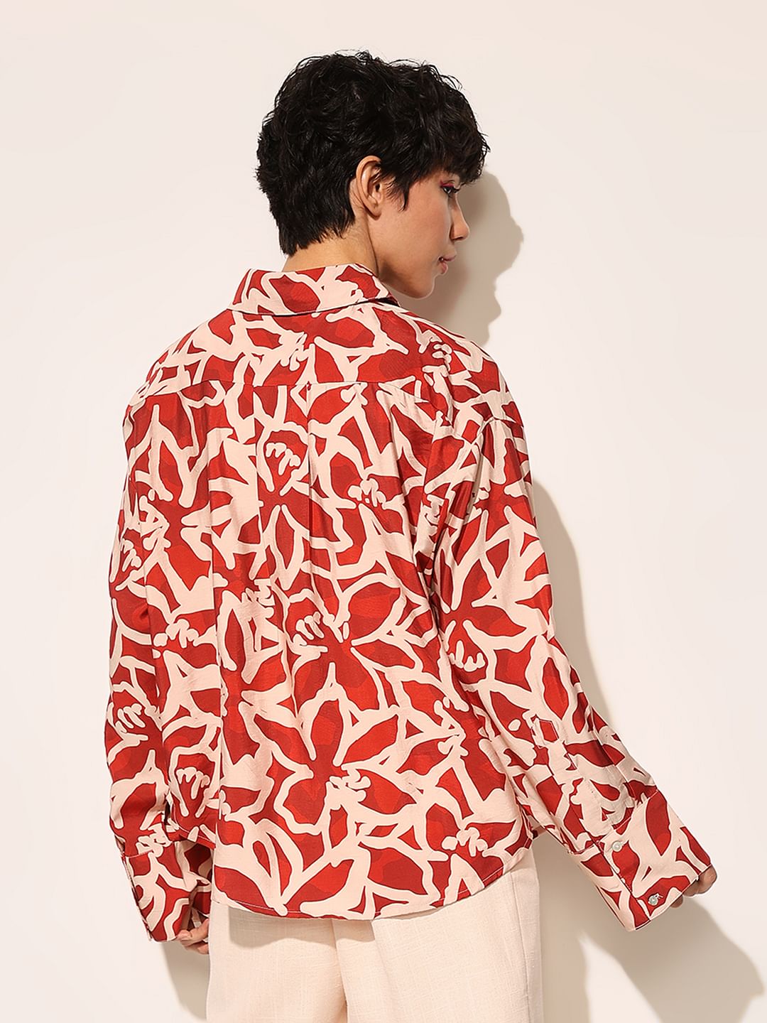 Rust Red Printed Shirt