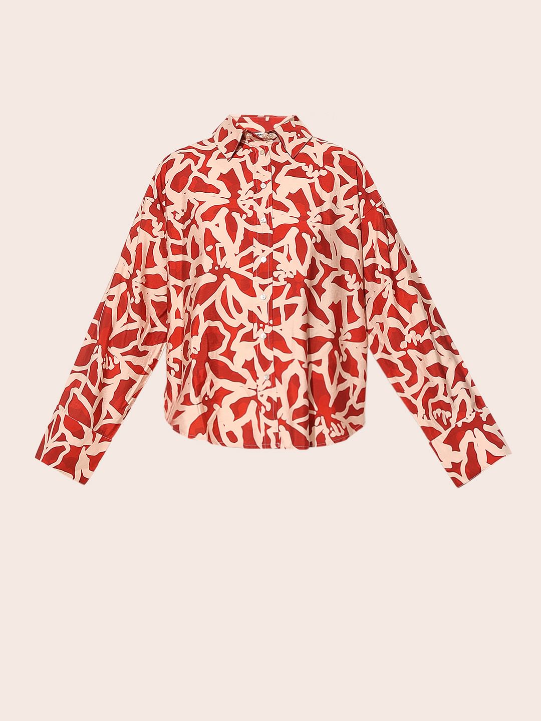 Rust Red Printed Shirt