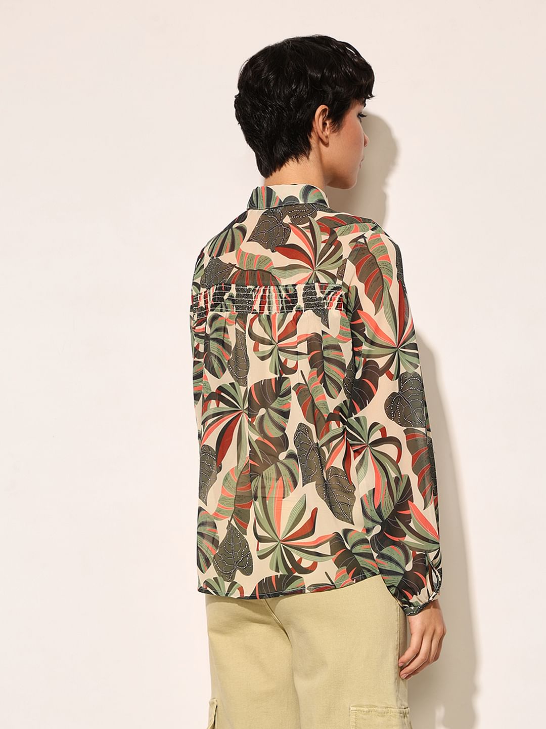 Green Abstract Print Shirt