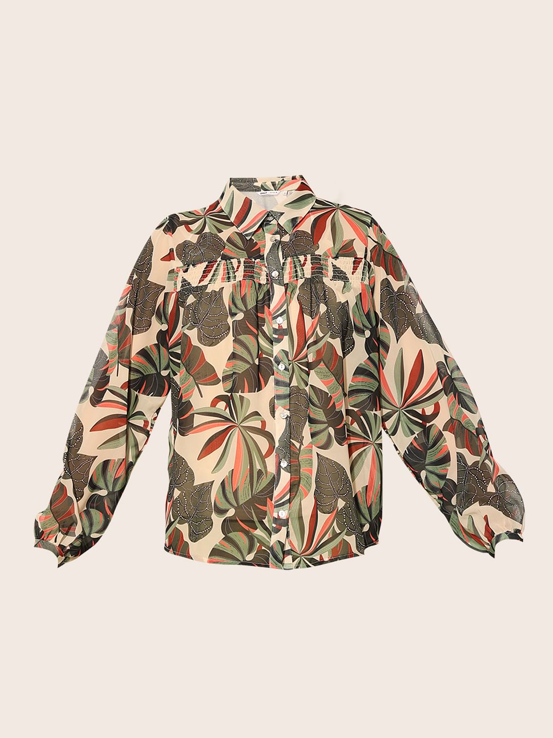 Green Abstract Print Shirt