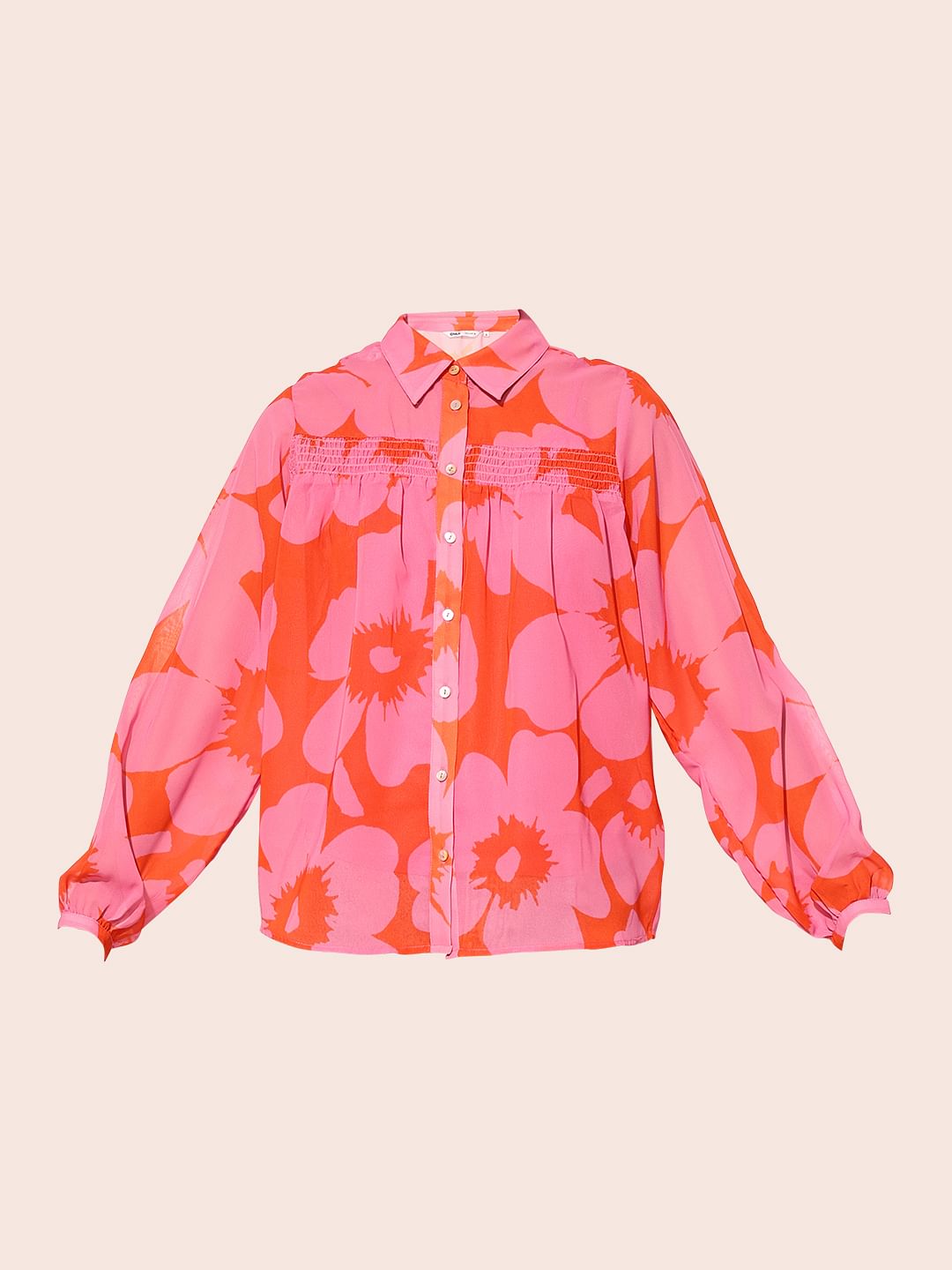 Pink Abstract Print Shirt