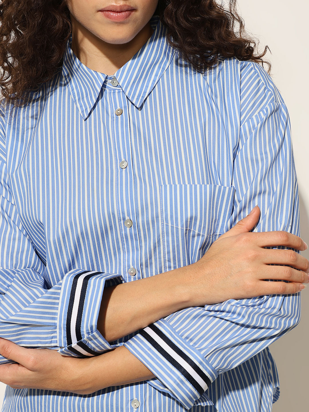 Blue Striped Cotton Shirt
