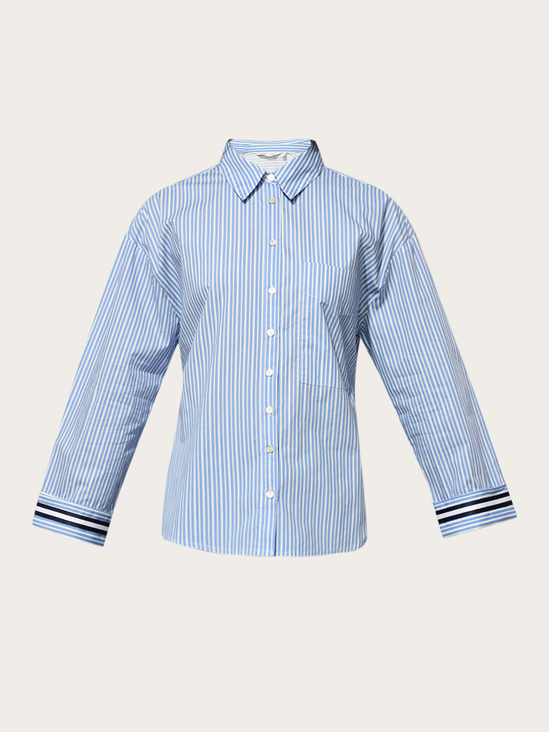 Blue Striped Cotton Shirt