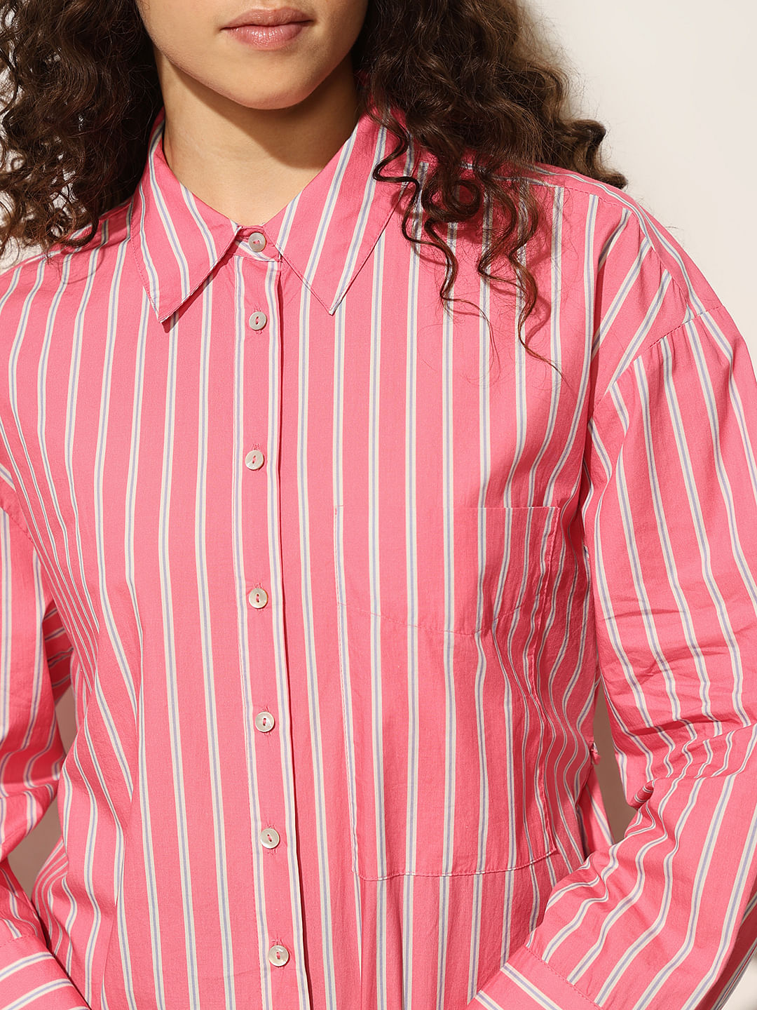 Pink Striped Cotton Shirt