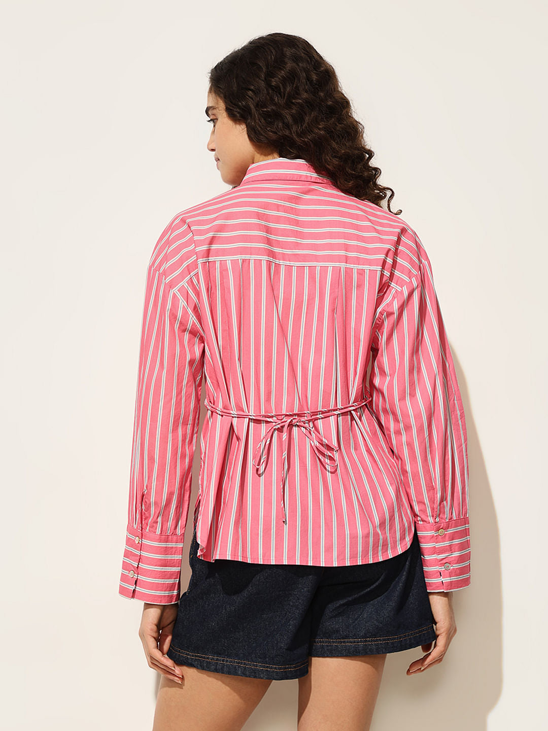 Pink Striped Cotton Shirt