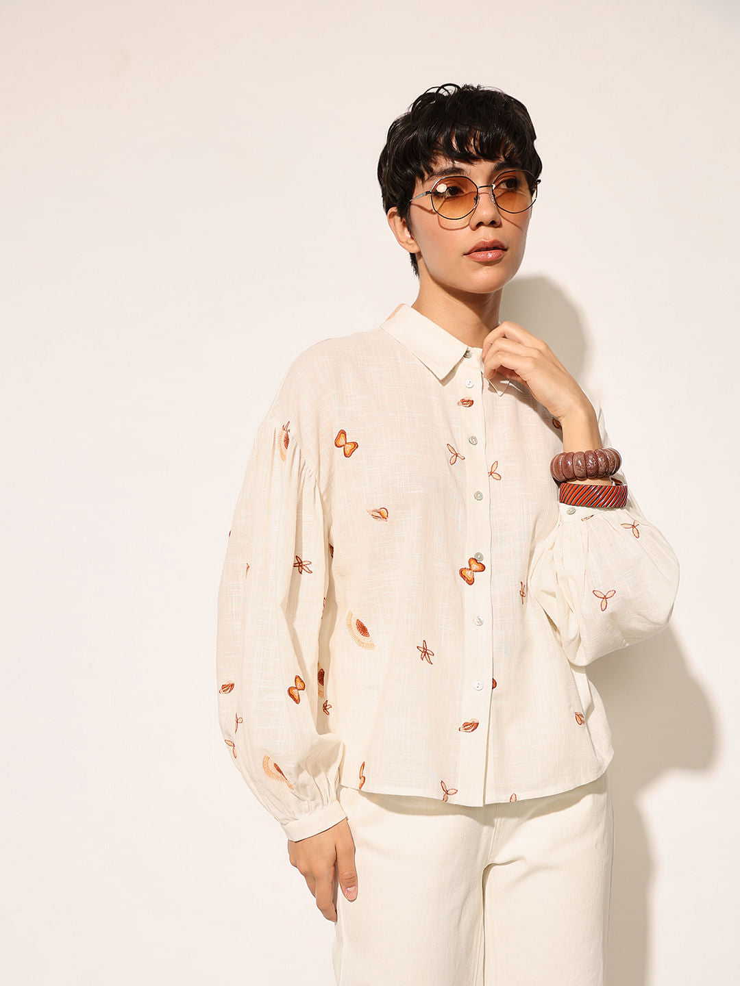 White Embroidered Shirt