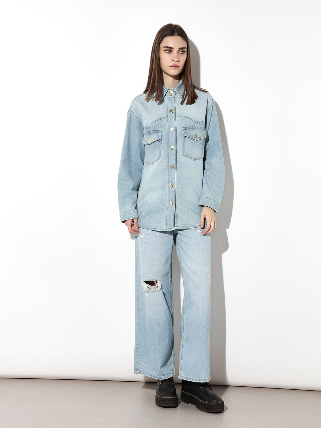 Light Blue Oversized Denim Shirt