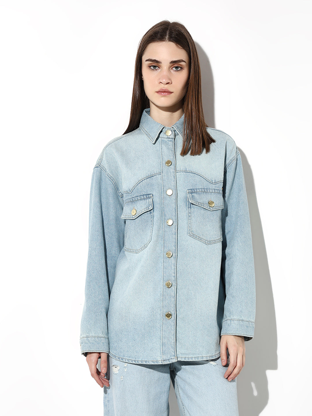 Light Blue Oversized Denim Shirt