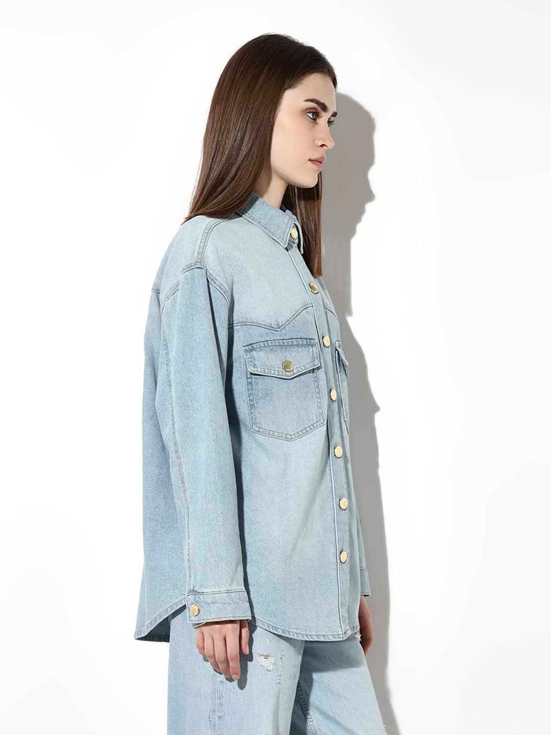 Light Blue Oversized Denim Shirt