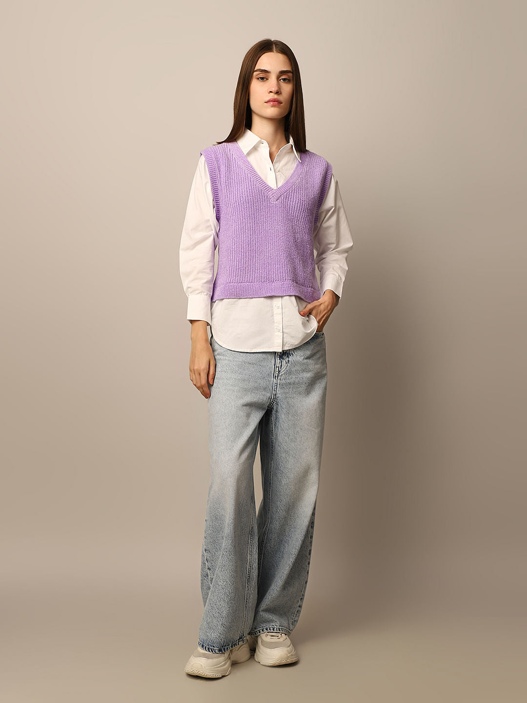 Purple Mock Shirt Pullover