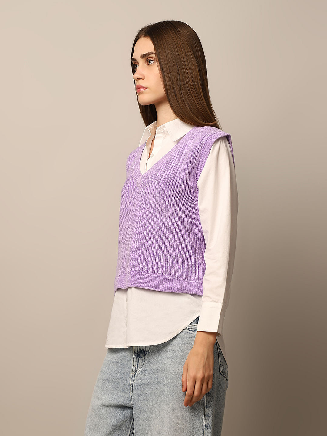 Purple Mock Shirt Pullover