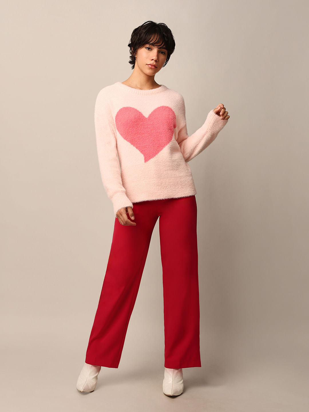 Pink Fuzzy Knit Pullover
