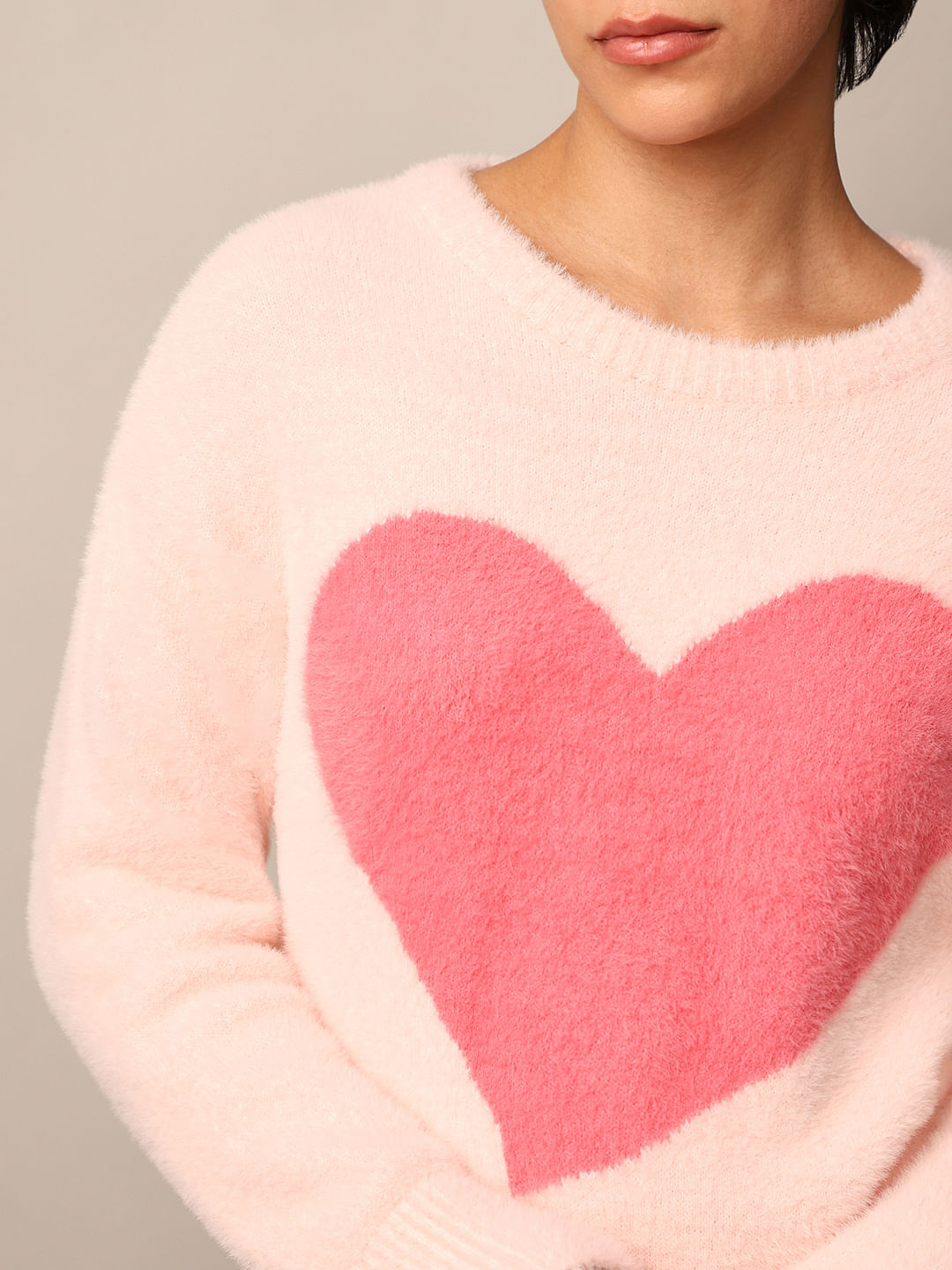 Pink Fuzzy Knit Pullover