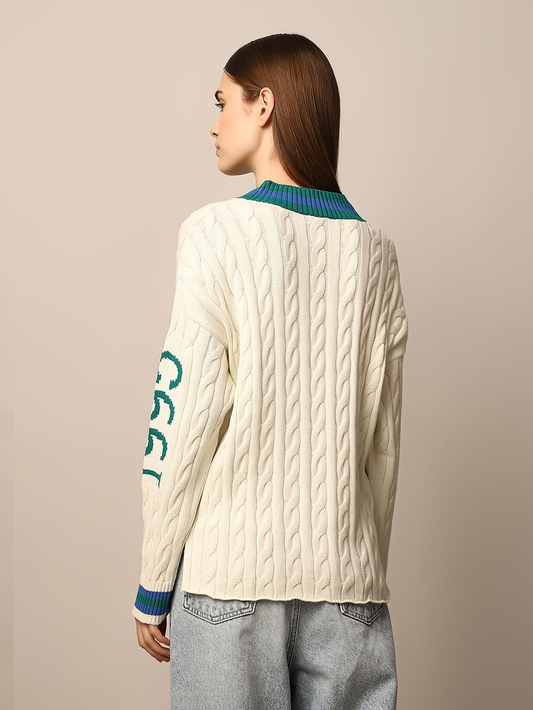 White Varsity Pullover