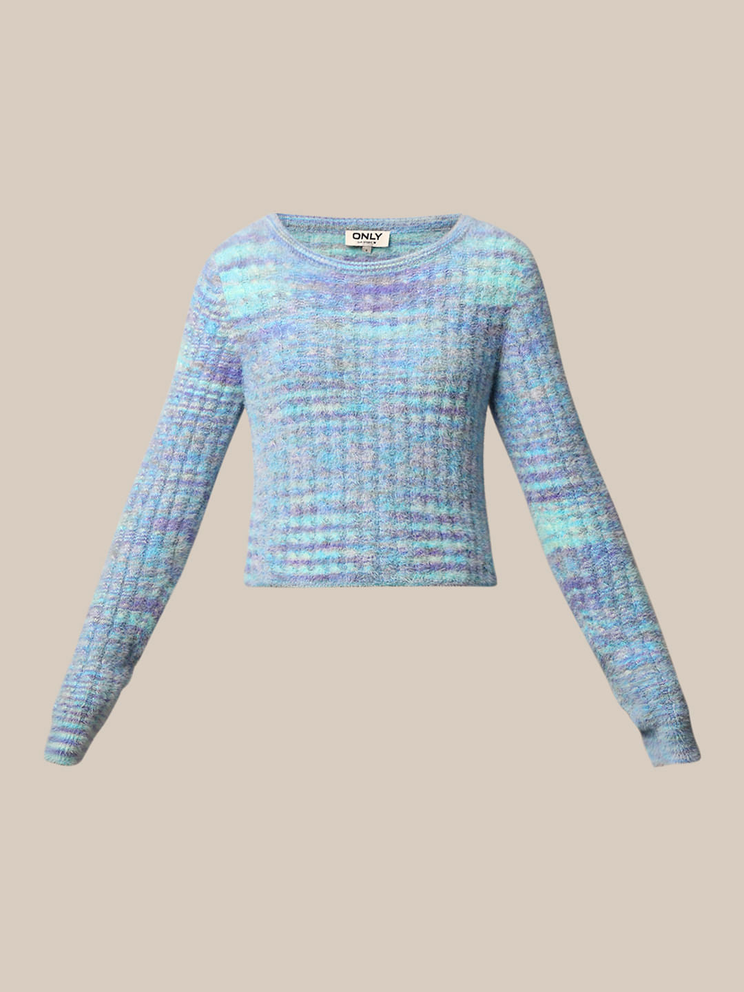 Blue Fuzzy Knit Pullover