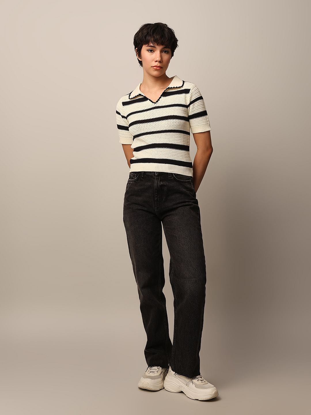 Beige Fine Knit Polo