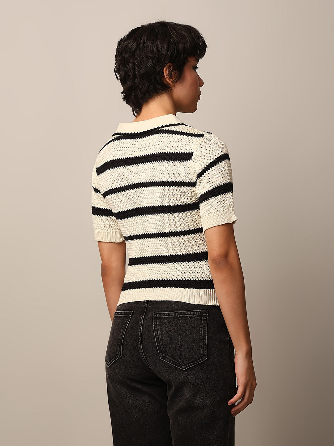 Beige Fine Knit Polo