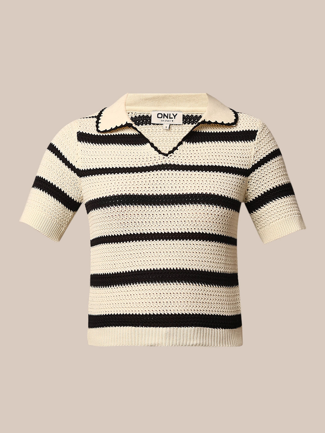 Beige Fine Knit Polo