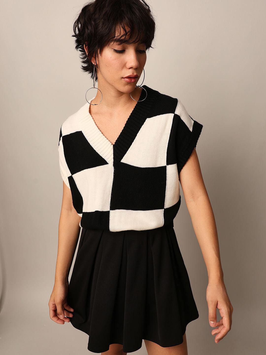 Black V-Neck Sweater Vest